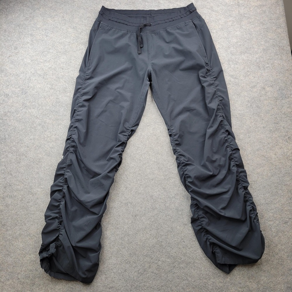 Under Armour Pants Womens Large Black Storm Ruched Leg Woven Track Athletic